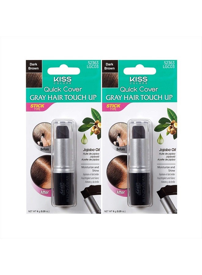 KISS Quick Cover Gray Hair Root Touch Up Stick (2 Pack - Dark Brown)  - Image 3