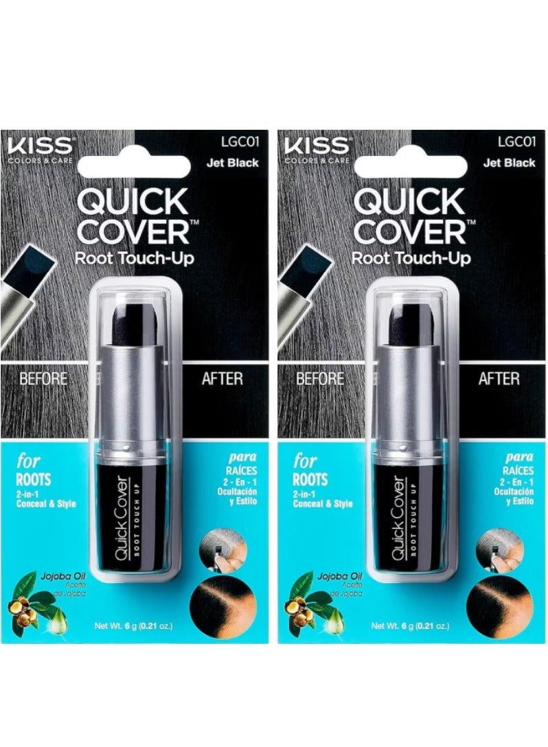 KISS Quick Cover Gray Hair Root Touch Up Stick (2 Pack - Dark Brown)  - Image 1