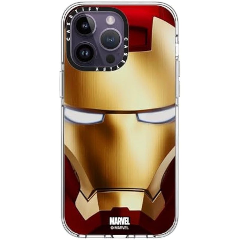 Casetify Clear iPhone 14 Pro Max Case 【Iron Man Co-Lab/Not Yellowing / 6.6ft Drop Protection/Compatible with Magsafe】 - Iron Man Hero Mask - Clear - Image 2