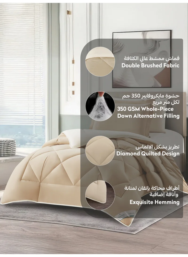 Donetella SINGLE - 4Pcs (140x200) Bedding Comforter Set, Fits 140x200 cm Single Size Bed - 4-Pcs Solid Quilted Bed Set, Microfiber Fabric  | Best Price UAE