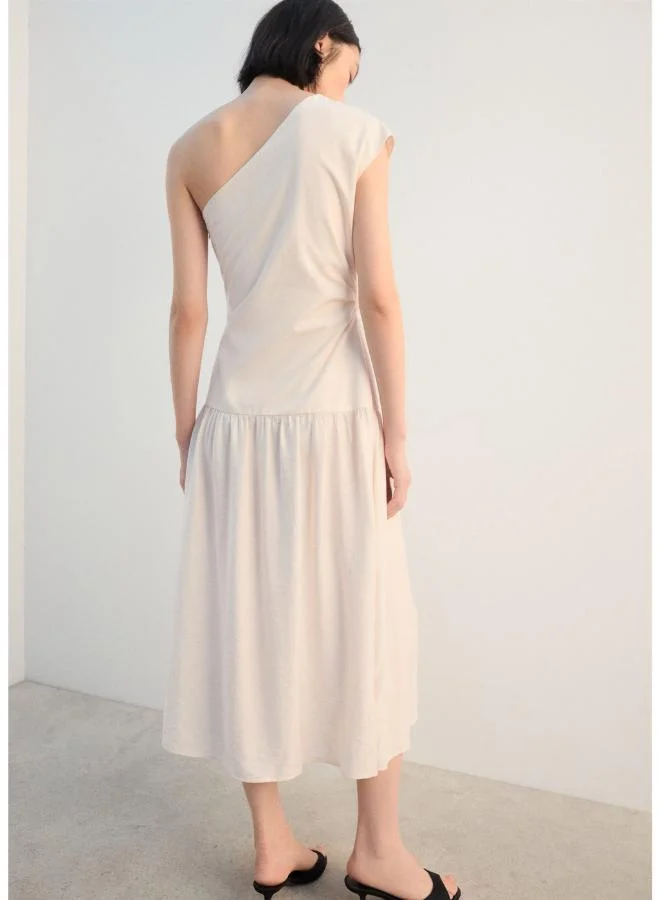 Mango Asymmetrical Pleated Dress