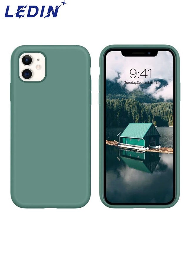 ليدين جراب سيليكون لهاتف iPhone 11، جراب هاتف كامل الجسم، ناعم الملمس، غطاء مقاوم للصدمات مع بطانة من الألياف الدقيقة - Image 1