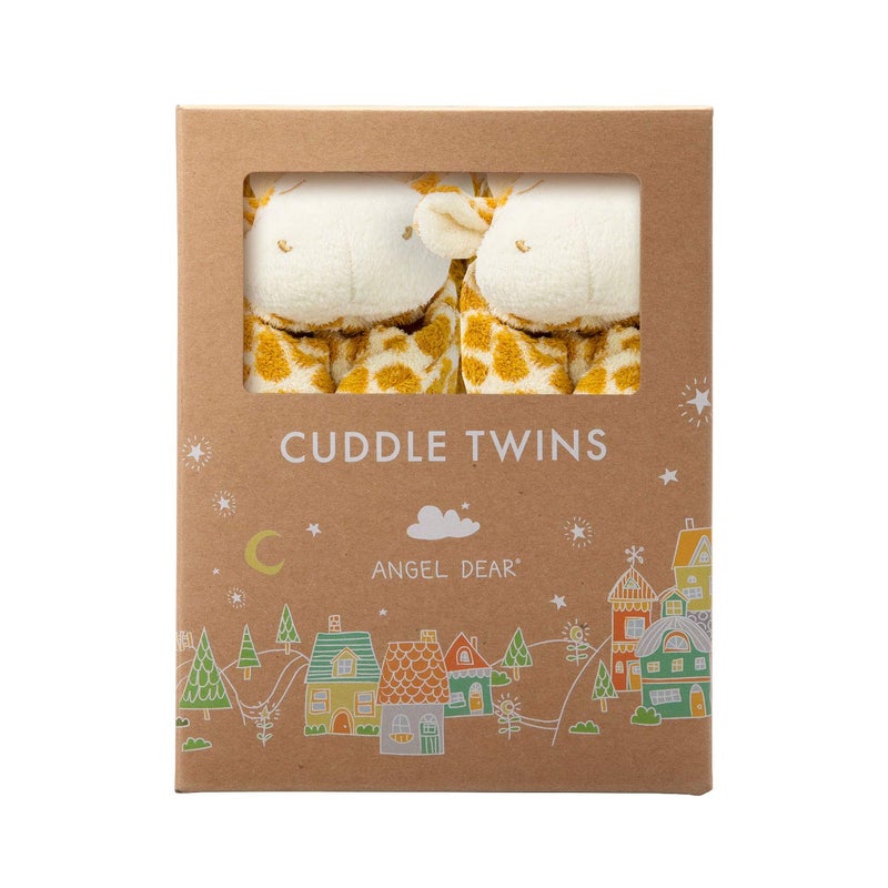 Angel Dear - Brown Giraffe, Cuddle Twins Blankie Set, 2 Count (Pack of 1) - Image 1