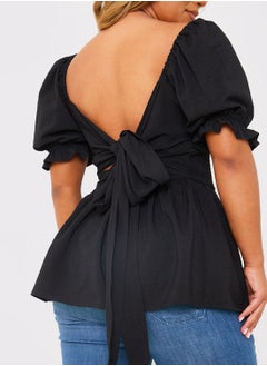In the style Tie Detail Puff Sleeve Top  - Image 2