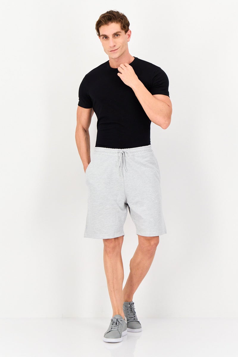 Blank Essentials Men Brand Logo Basic Shorts, Grey - Image 4