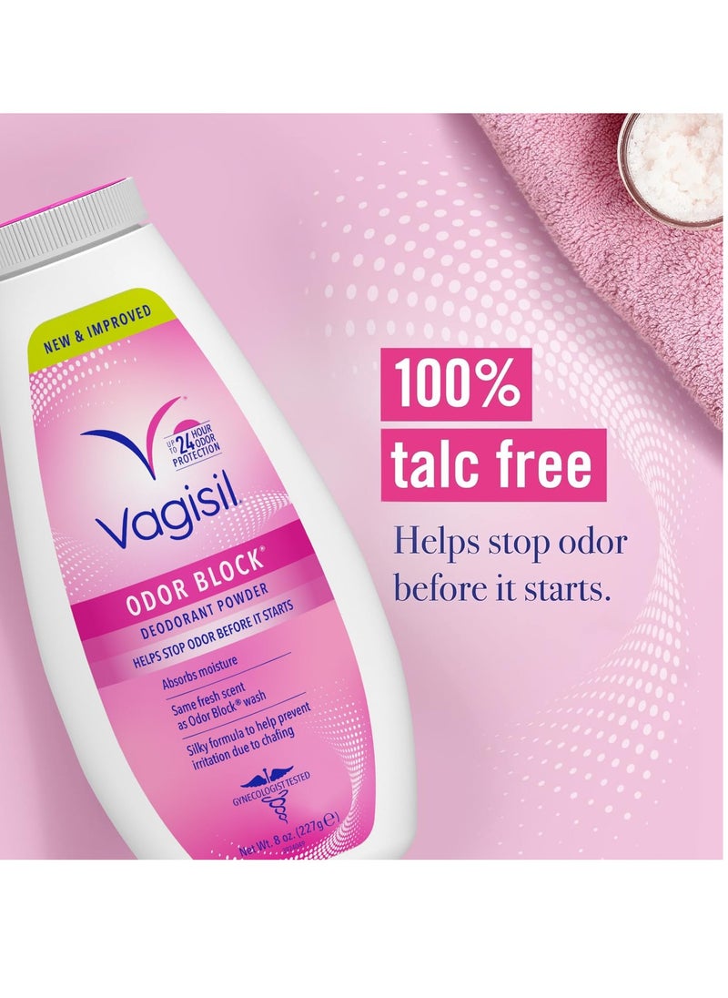 Vagisil - Vagisil Odor Block Deodorant Powder for Women, Helps to Prevents Chafing, Talc-Free, 8 Ounce (Pack of 1) - Image 1