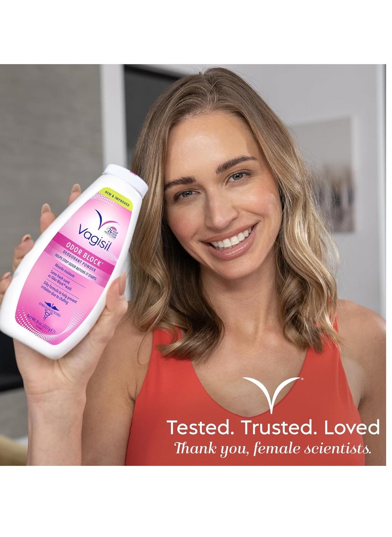 Vagisil - Vagisil Odor Block Deodorant Powder for Women, Helps to Prevents Chafing, Talc-Free, 8 Ounce (Pack of 1) - Image 1