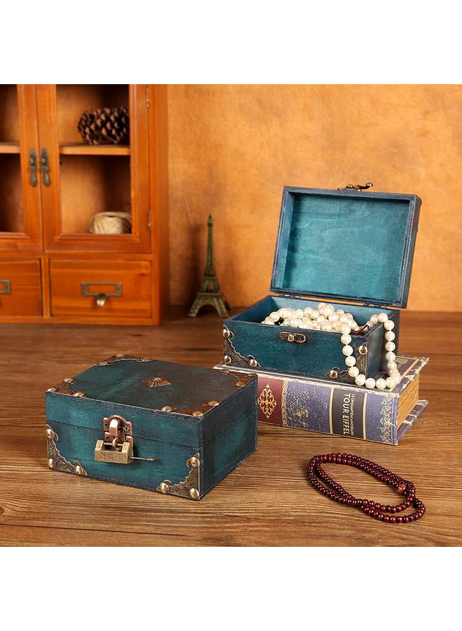 Bluejw Foreign Trade With Lock Plywood Wooden Box Vintage Storage Box Jewelry Necklace Box Photography Prop Box Packaging Box - Image 3
