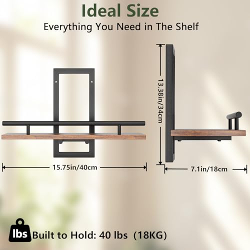 Sbosbo Floating Shelves for Wall, Plant Shelf Indoor, Wall Planters for Indoor Floating Plant Shelves for Bedroom, Living Room, Kitchen, Office, Bathroom Decor (2 Pack) (Black 02, 2) - Image 3