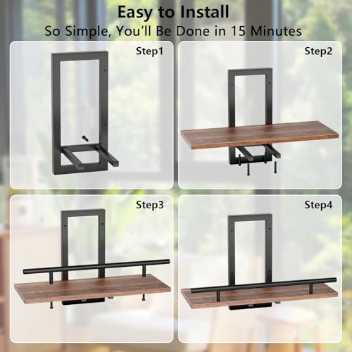 Sbosbo Floating Shelves for Wall, Plant Shelf Indoor, Wall Planters for Indoor Floating Plant Shelves for Bedroom, Living Room, Kitchen, Office, Bathroom Decor (2 Pack) (Black 02, 2) - Image 5