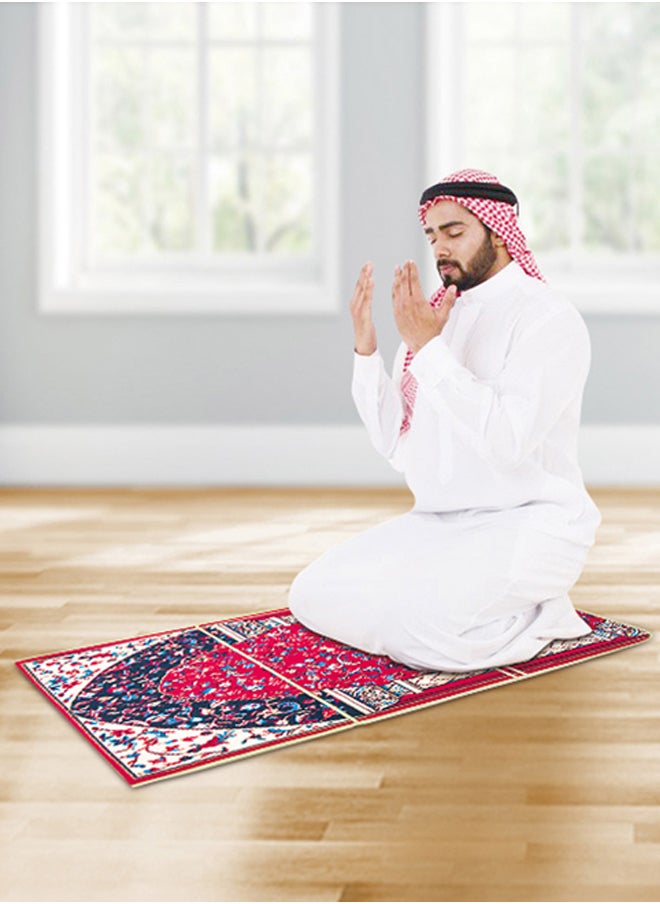 السنيدي سجادة صلاة مع كرسي كرسي رحلات احمر مقاس 55*110 سم  - Image 2