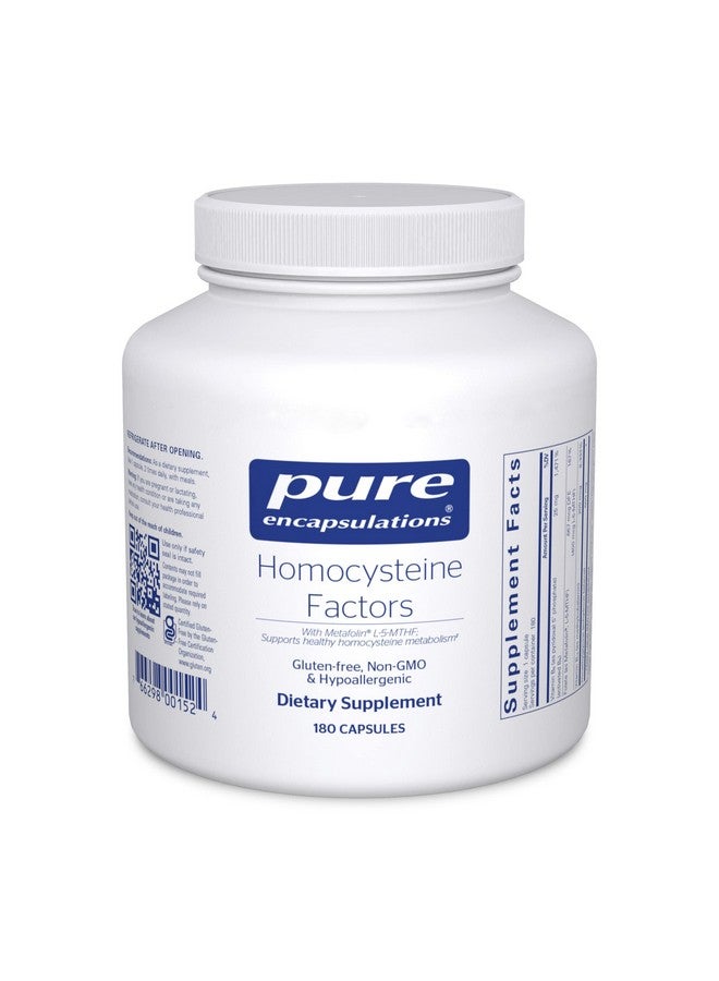 Pure Encapsulations Homocysteine Factors | مكمل غذائي لدعم مستويات الهوموسيستين الطبيعية وصحة القلب والأوعية الدموية* | 180 كبسولة - Image 1