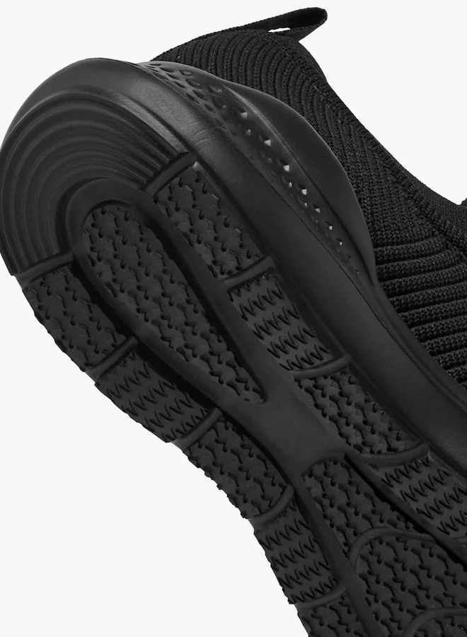 Dash Textured Slip-On Sports Shoes with Pull Tab