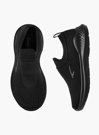 Dash Textured Slip-On Sports Shoes with Pull Tab