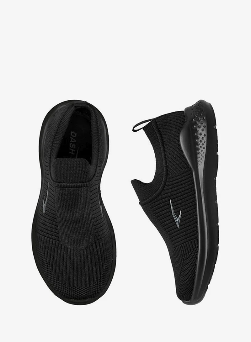 Dash Textured Slip-On Sports Shoes with Pull Tab