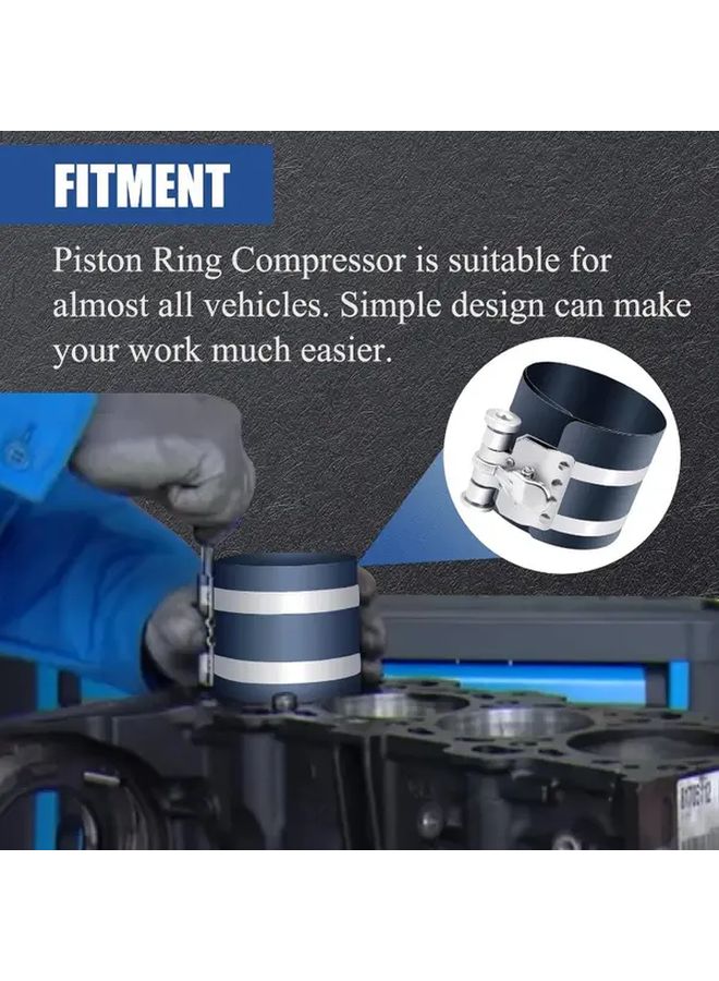 2 Pcs Adjustable Piston Ring Compressor Installer Tool 53mm To 175mm For Car Engine - Image 3