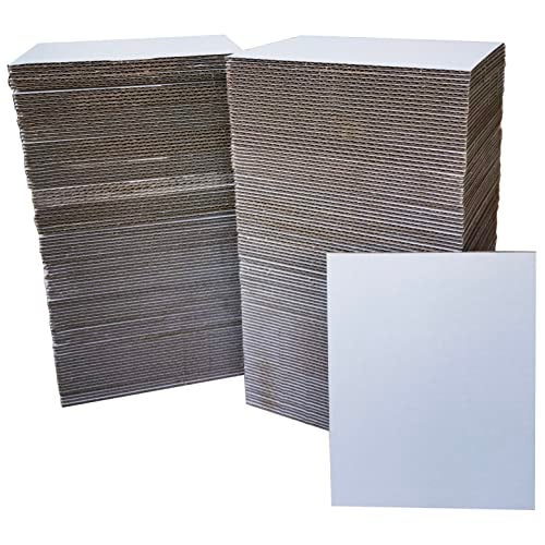 ANSSDO 200 Packs 3.5x4.5 Inch Corrugated Cardboard Sheets, Premium White Corrugated Cardboard Inserts Bulk Flat for Sports Card Protectors, Trading Card Folders Mail Shipping Stiffeners, Cardboard Divider - Image 1
