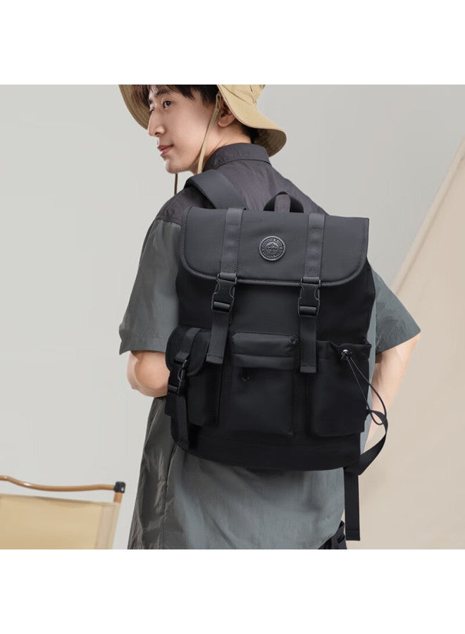 V.nine Backpack For High School And College Students, Lightweight Outdoor Contrasting Color Backpack, Laptop Bag For Men And Women, Student Backpack, Glutinous Rice Black - Image 1