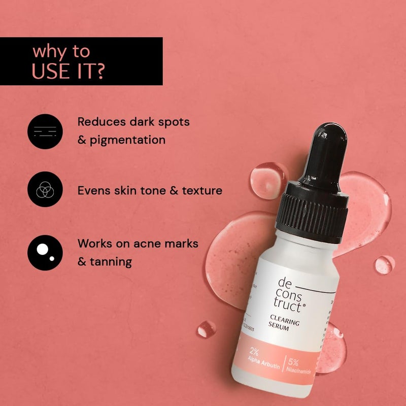 Deconstruct سيروم الوجه ديكونستراكت 5% نياسيناميد | + 2% ألفا أربوتين | سيروم مخصص لتفتيح البشرة من التصبغات، آثار حب الشباب، البقع الداكنة، والتسمير | للبشرة الدهنية والحساسة | 20 مل - Image 5