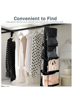 2 Pieces Hanging Purse Organizer, Space Saving PVC Closet Organizer Handbag 8 Pocket Storage Bag Hanger with Swivel Hook, 46 x 13.8 Inches (Black) - pzsku/ZC32E91FF92F8C833BC34Z/45/_/1681533921/23ed4e94-795e-403d-a25c-12d545f7dd20