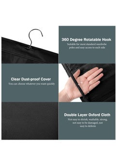 Y&D 2 Pieces Hanging Purse Organizer, Space Saving PVC Closet Organizer Handbag 8 Pocket Storage Bag Hanger with Swivel Hook, 46 x 13.8 Inches (Black)  - Image 3