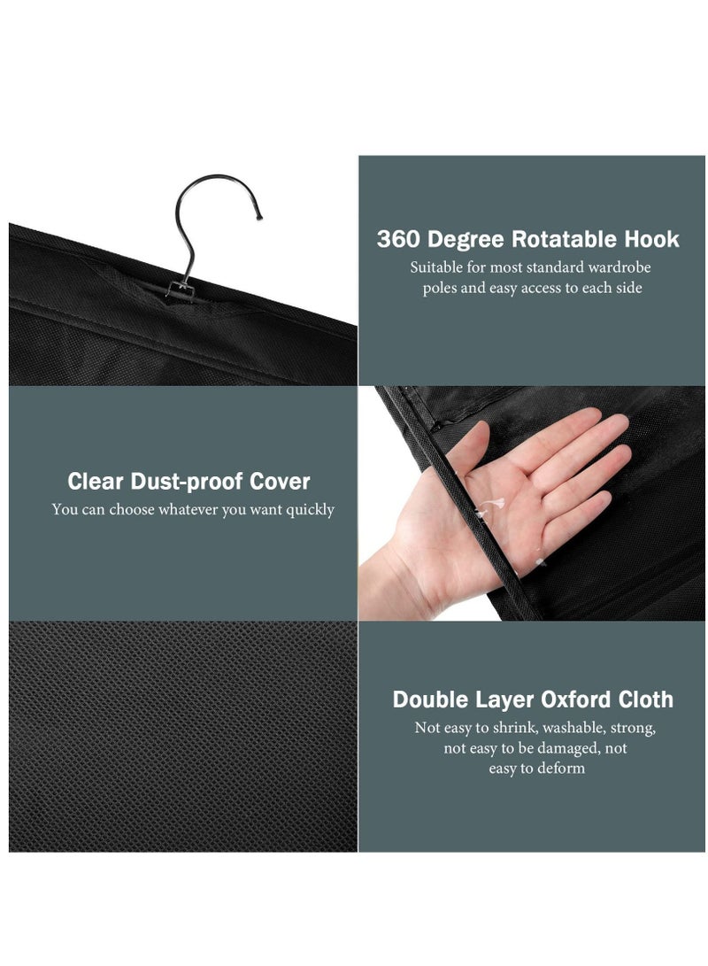 Y&D 2 Pieces Hanging Purse Organizer, Space Saving PVC Closet Organizer Handbag 8 Pocket Storage Bag Hanger with Swivel Hook, 46 x 13.8 Inches (Black) - Image 3