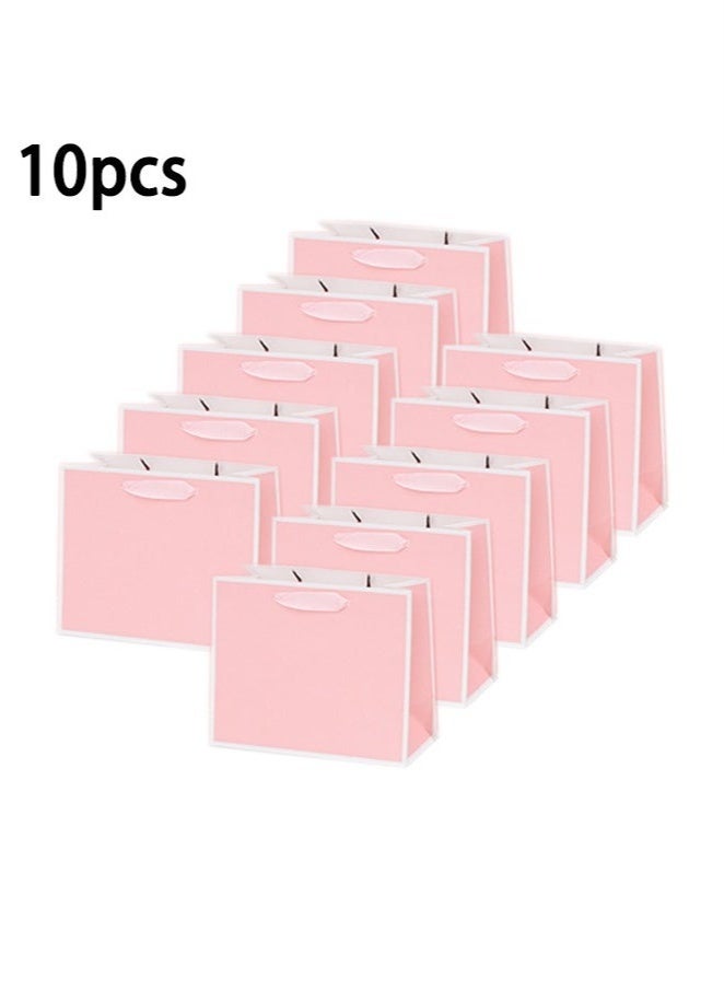10 Pieces Party Favor Bags,Shopping Bag,Party Bags For Kids, supplies Snack candy Gift Bag Food Bags,Bags For Birthday Wedding Celebrations Party Favors 27*21*8（Pink） - Image 1