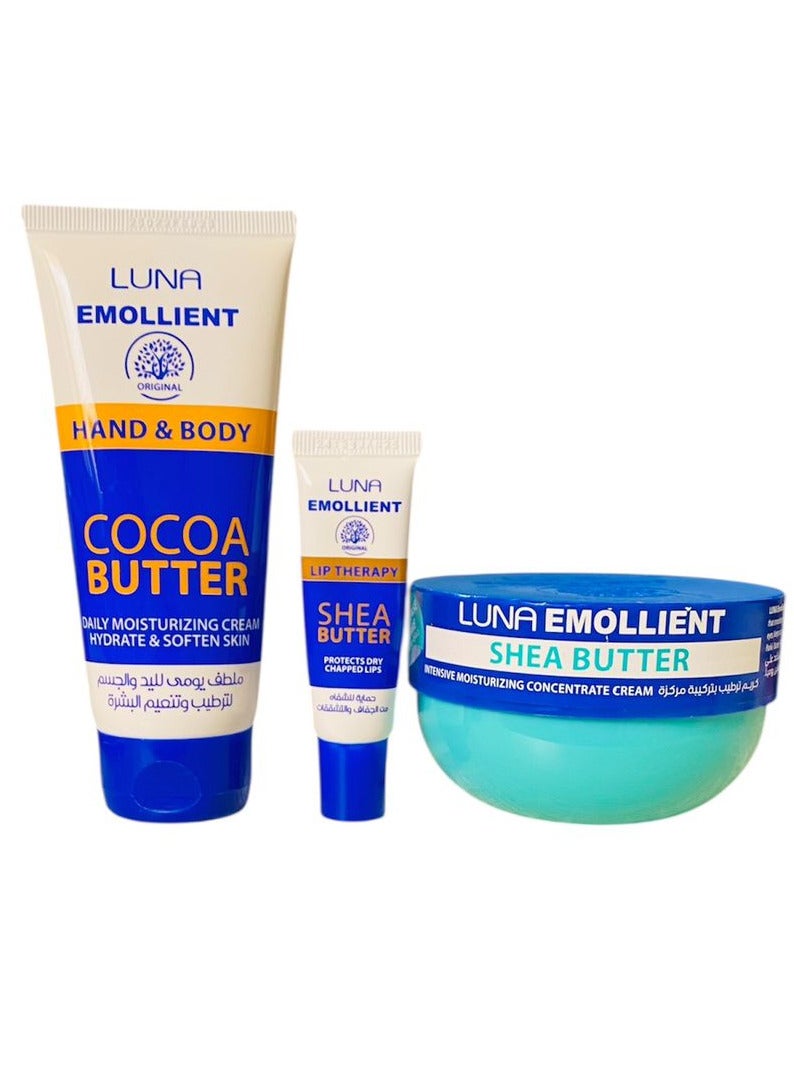 Luna Skin Moisturizing Set 3 Pieces Hand & Body Moisturizing Cream / Lip Balm / Ultra Nourishing & Moisturizing Skin Cream - Image 1