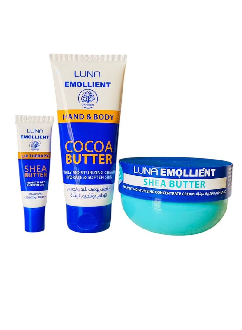 Luna Skin Moisturizing Set 3 Pieces Hand & Body Moisturizing Cream / Lip Balm / Ultra Nourishing & Moisturizing Skin Cream - Image 2