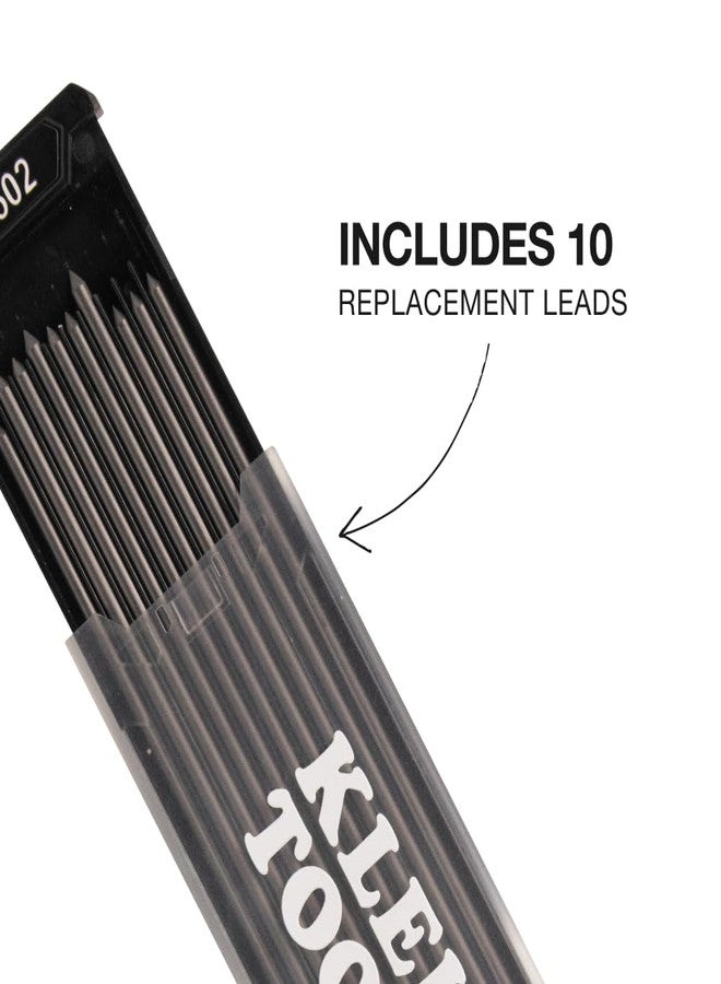 KLEIN TOOLS 80188 Skribes 2.8 mm Mechanical Carpenter Pencil with Built-In Sharpener and 10-Pack Graphite Lead Refills, for Deep Hole Marking for Woodworking and Construction - Image 3