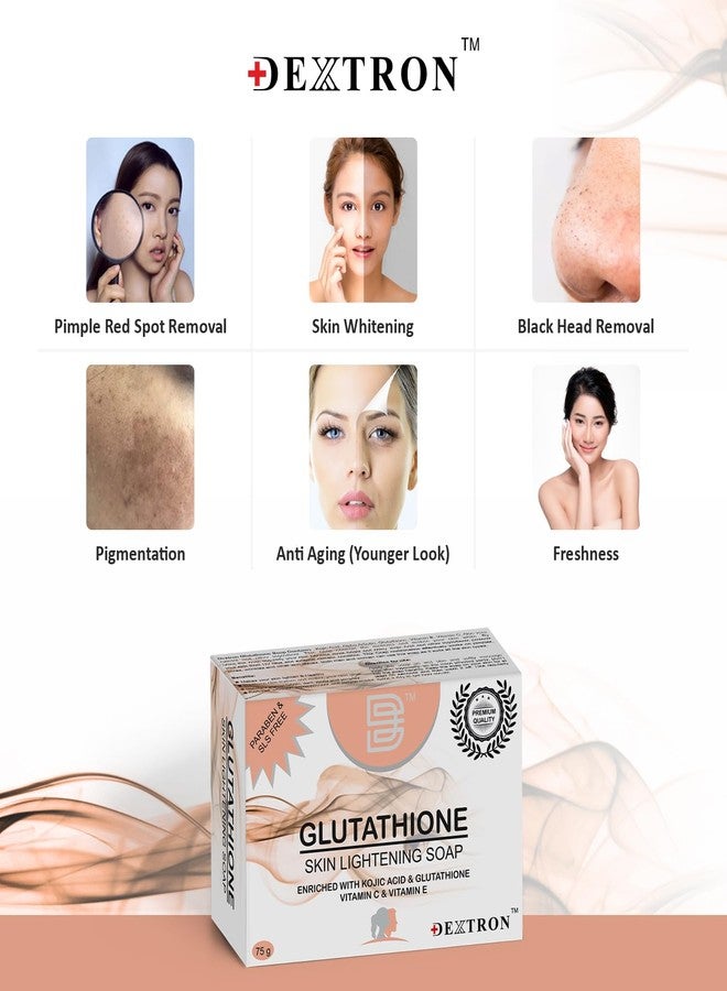 Dextron Glutathione Soap 75 gm X 2 Pcs, Advanced Skin Brightening & Moisturizing Soap for Face and Body - Reduces Dark Spots, Pigmentation, Acne & Blemishes - Suitable for All Skin Types, Men & Women - Image 3