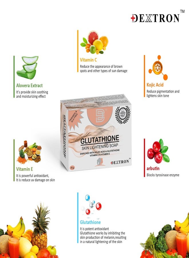 Dextron Glutathione Soap 75 gm X 2 Pcs, Advanced Skin Brightening & Moisturizing Soap for Face and Body - Reduces Dark Spots, Pigmentation, Acne & Blemishes - Suitable for All Skin Types, Men & Women - Image 2