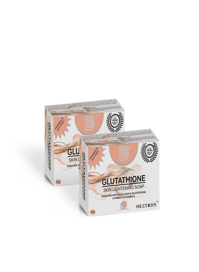 Dextron Glutathione Soap 75 gm X 2 Pcs, Advanced Skin Brightening & Moisturizing Soap for Face and Body - Reduces Dark Spots, Pigmentation, Acne & Blemishes - Suitable for All Skin Types, Men & Women - Image 1