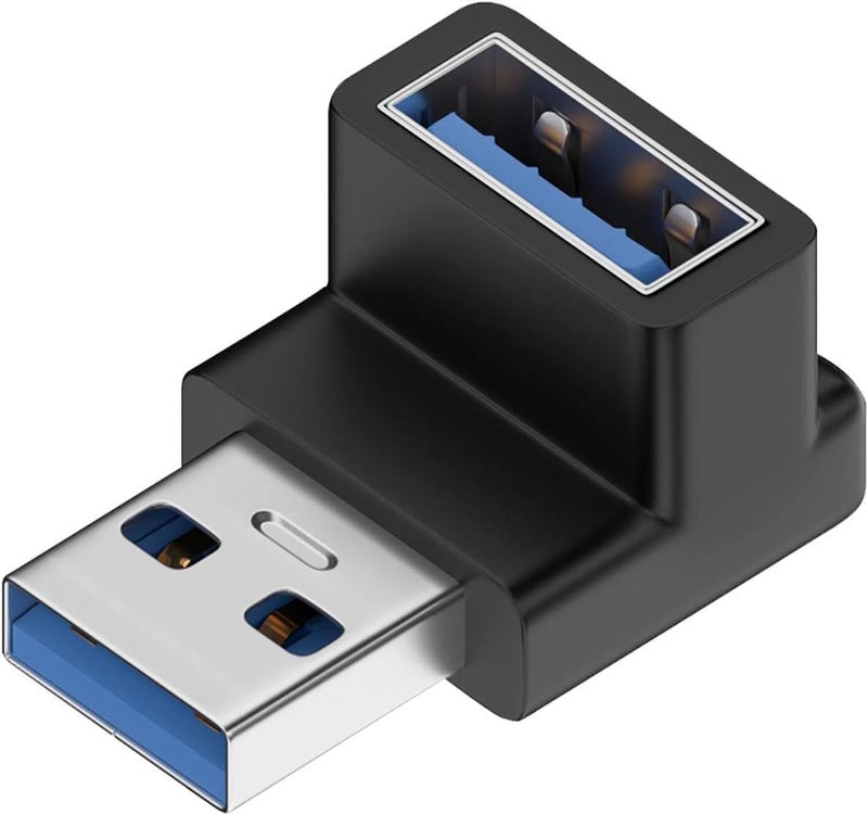Tobo 90 Degree USB 3.2 Adapter Up and Down Angle Type A Male to Female Connector USB L Shape Extender Supports 10Gbps Data Transfer & Charging PC, Laptop, Hard Drive, Keyboard (TD-1075TC) - Image 1