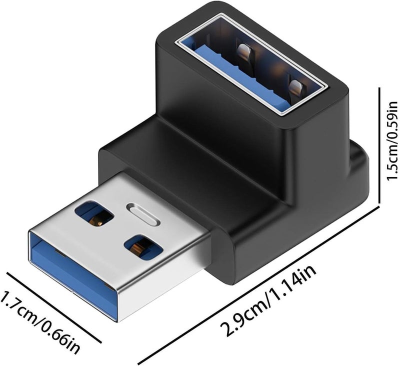 Tobo 90 Degree USB 3.2 Adapter Up and Down Angle Type A Male to Female Connector USB L Shape Extender Supports 10Gbps Data Transfer & Charging PC, Laptop, Hard Drive, Keyboard (TD-1075TC) - Image 5