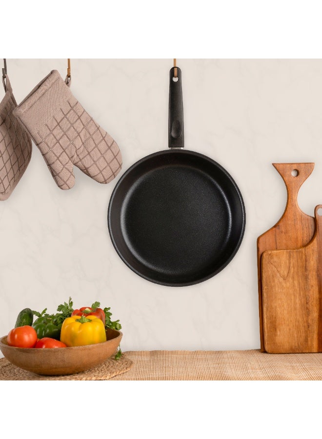 NIRLEP NutriHealth 27cm Tapered Fry Pan | Silver Ion Coating, Sturdy Handles, PFOA Free, 5 Layered Coating | To Sauté, Shallow Fry, Make Curries, Steam & Cook Vegetables, Paneer, Meat & Pasta - Image 4
