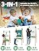JOYOOSS Easel for Kids Adjustable Wooden Art Easel with Paper RollMagnetic Double Sided Dry Erase BoardOutdoor Easel for ToddlersGreen - Image 4