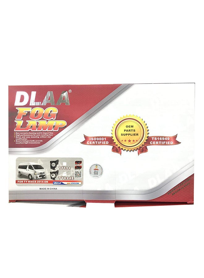 DLAA DLAA Pack of 2 TY694E Fog Lamps Suitable for HiAce 2014-2018 Chrome Ring, Wires and Switch  - Image 4