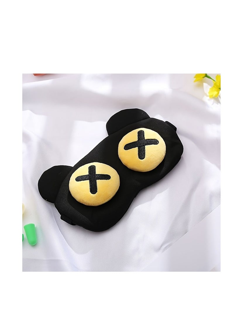 Generic 1pc Cartoon Cute Eye Shape Eye Mask, Blackout Sleeping Eye Mask, Built-in Pocket Can Be Used For Ice Packing Or Hot Packing (Without Ice Bag) - Image 1