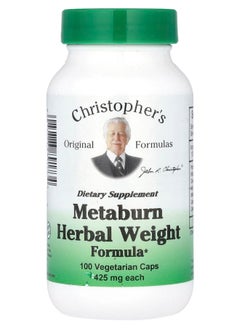 Christopher's Original Formulas Metaburn Herbal Weight Formula 1275 mg 100 Vegetarian Caps (425 mg per Capsule) 