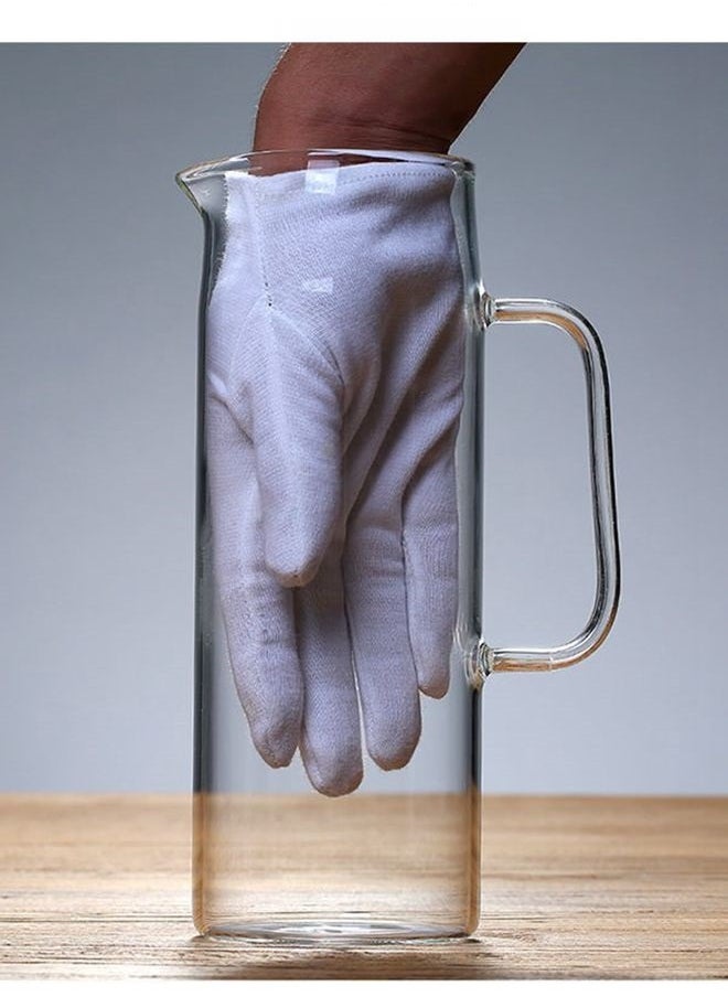 HOOPZOZA - 1.5L Glass Pitcher with Lid Water Jug Juice and Iced Tea Beverage Carafe - Image 1