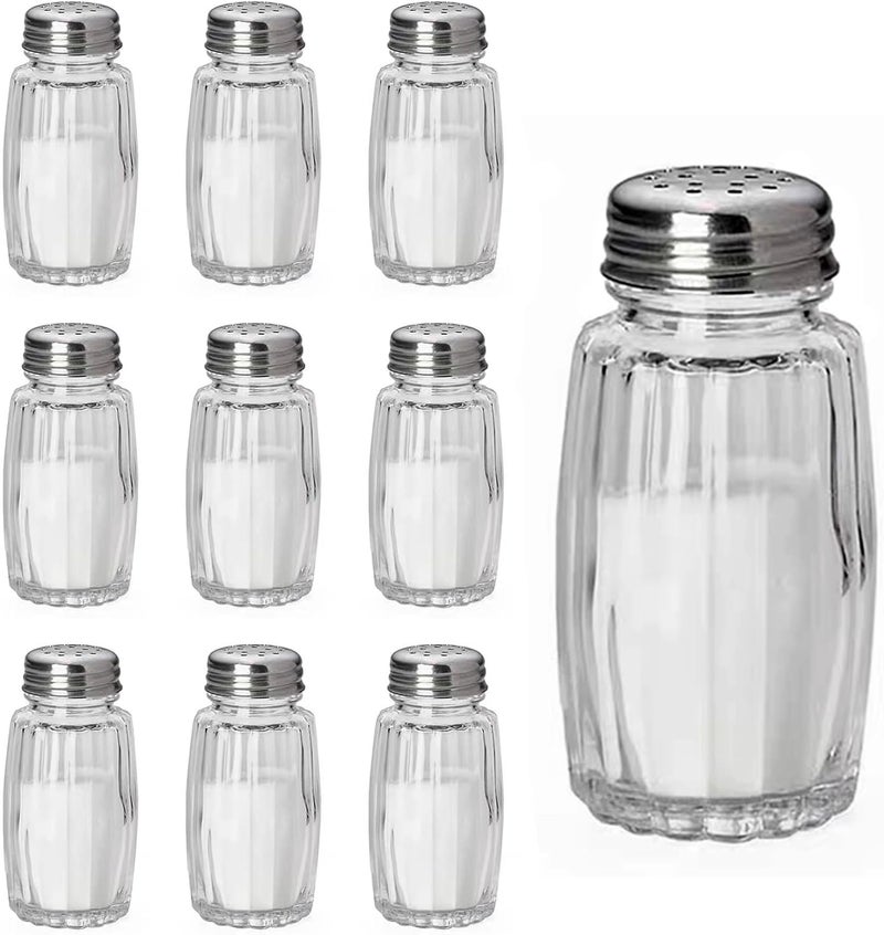 Aellabus 10pcs Salt and Pepper Shakers, Salt Pepper Shakers, Salt and Pepper Shakers Set, Small Glass Salt Shaker Bottle for Kitchen - Image 1