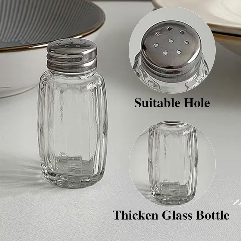 Aellabus 10pcs Salt and Pepper Shakers, Salt Pepper Shakers, Salt and Pepper Shakers Set, Small Glass Salt Shaker Bottle for Kitchen - Image 3