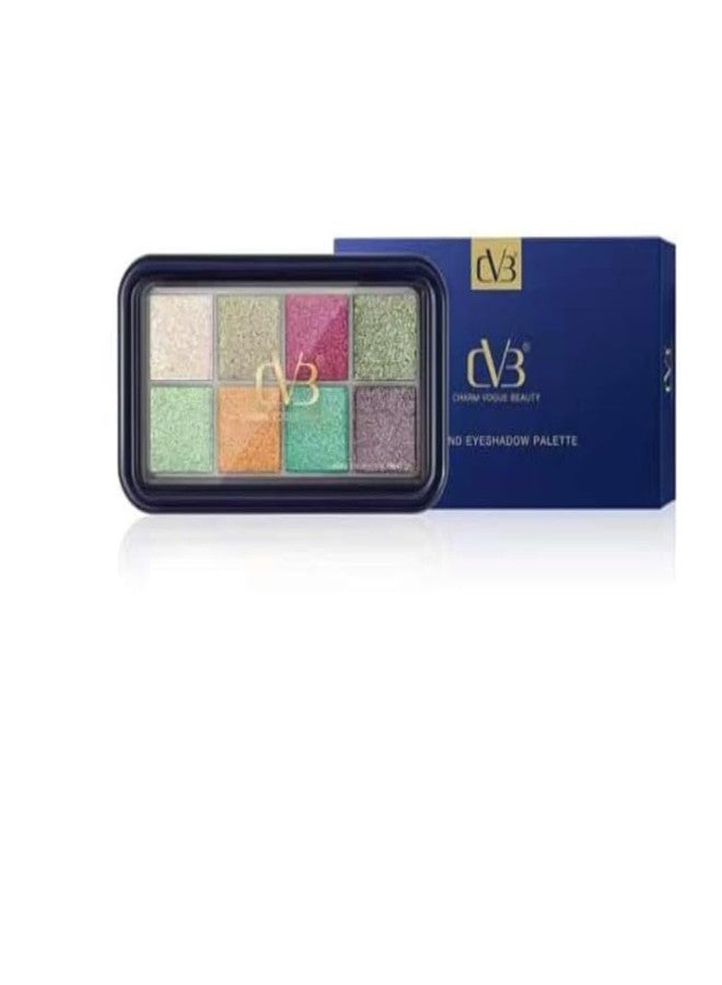 CVB C129 Diamond Eyeshadow Palette | Clear & Shining 8-Colors with High-Pigment Glitter & Shimmer Shades for Radiant Eye Makeup (Palette 02) - Image 2