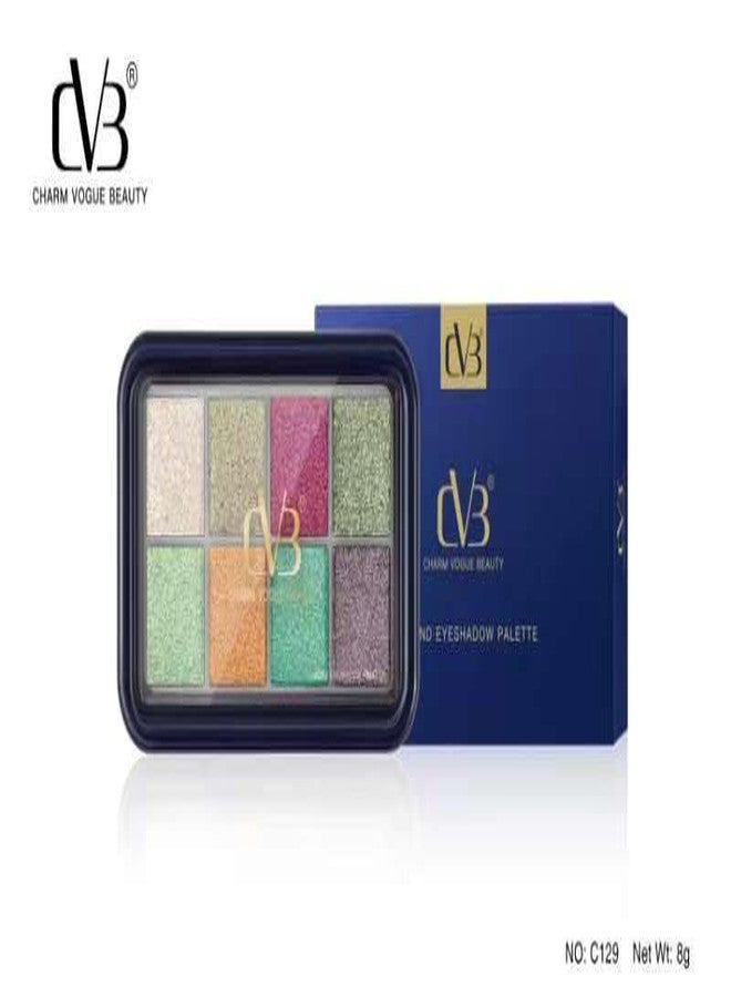 CVB C129 Diamond Eyeshadow Palette | Clear & Shining 8-Colors with High-Pigment Glitter & Shimmer Shades for Radiant Eye Makeup (Palette 02) - Image 3