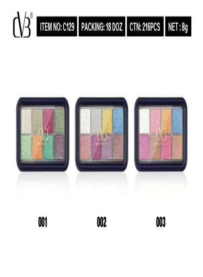 CVB C129 Diamond Eyeshadow Palette | Clear & Shining 8-Colors with High-Pigment Glitter & Shimmer Shades for Radiant Eye Makeup (Palette 02) - Image 4