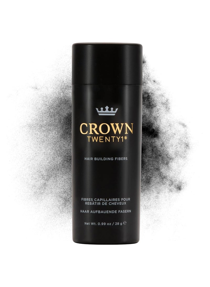 CROWN HAIR FIBERS - CROWN Hair Building Fibers 28g  Instantly Cover Fine  Thinning Hair for a Thicker Fuller Look  A Natural Keratin Concealer  13 Shades for Men  Women  Black - Image 1