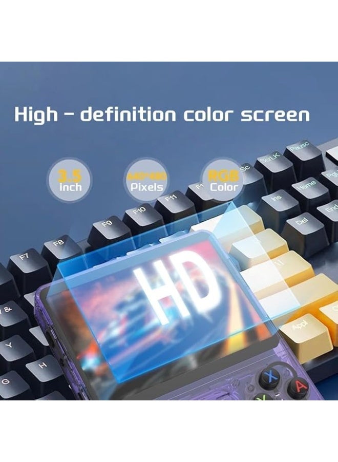 Wheels R36S Retro Handheld Game Console with 3.5" IPS Display, 64/128GB and 21,000+ Classic Games, Open Source Linux System, Screen Portable Pocket Video Player (Blue-64G) - Image 4