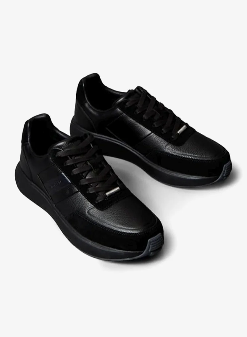 CALVIN KLEIN Triple Black Leather Chunky Runner Trainers for Men | Best Price UAE