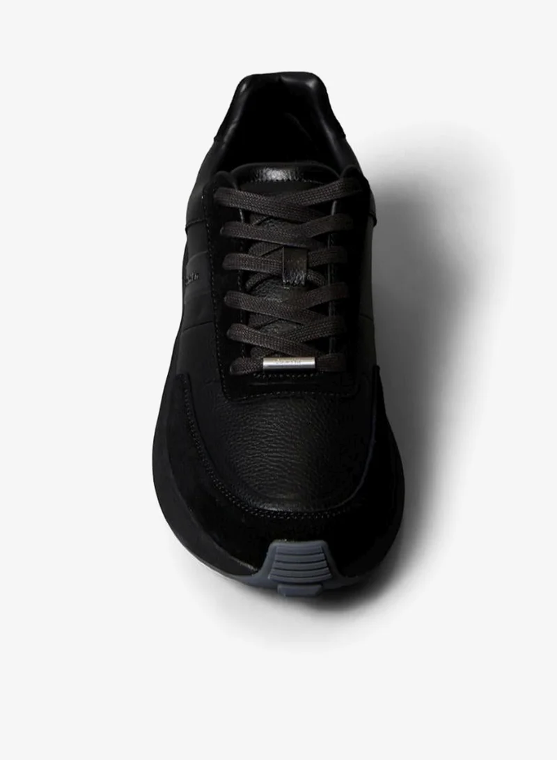 CALVIN KLEIN Triple Black Leather Chunky Runner Trainers for Men | Best Price UAE